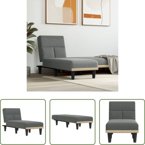 vidaXL Sofá de madera -  Sofá diván de tela gris oscuro