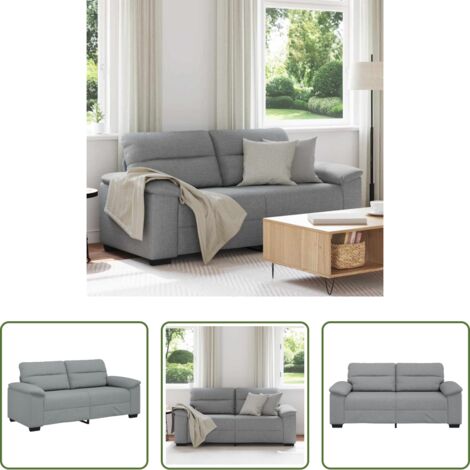 vidaXL Sofá de madera y metal -  Sofá de 2 plazas de tela gris claro 180x81x84 cm