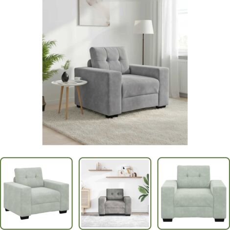 vidaXL Sofá de relajación -  Sillón sofá gris claro 100x78x80 cm terciopelo
