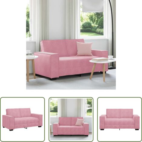 vidaXL Sofá de salón -  Sofá de 2 plazas terciopelo rosa 160x78x84 cm