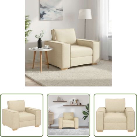 vidaXL Sofá de salón -  Sofá Sillón Tela Crema 100x78x84 cm