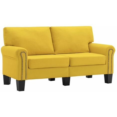 vidaXL Sofá 2 Plazas Tela 135x65x76 cm Gris Claro Asiento Silla Sillón Mueble