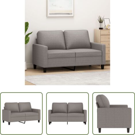 vidaXL Sofá de tela -  Sofá de 2 plazas de tela gris taupé 120 cm