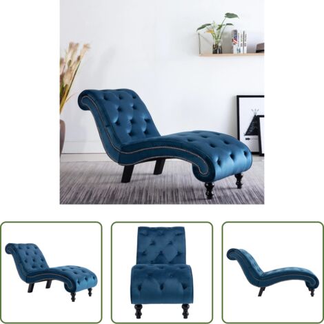 vidaXL Sofá de terciopelo -  Diván de terciopelo azul