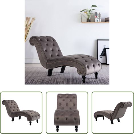 vidaXL Sofá de terciopelo -  Diván de terciopelo gris