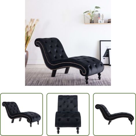 vidaXL Sofá de terciopelo -  Diván de terciopelo negro