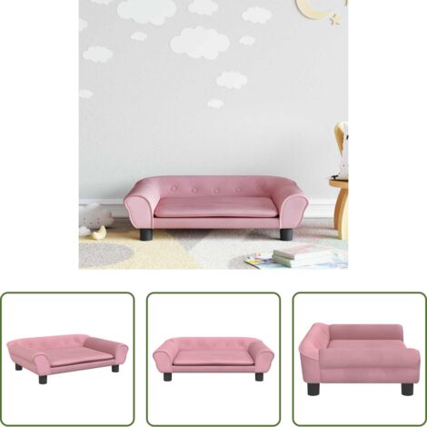 vidaXL Sofá de terciopelo -  Sofá para niños de terciopelo rosa 70x45x26 cm