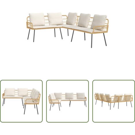 vidaXL Sofá de terraza -  Sofá con cojín Marrón 61.5 x 123 x 82cm Metal