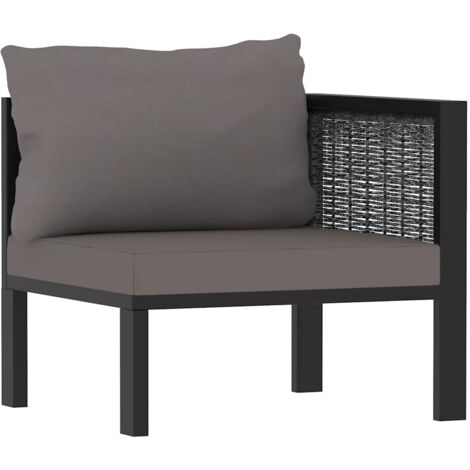 vidaXL Sofa-Eckelement mit Linker Armlehne Poly Rattan Anthrazit