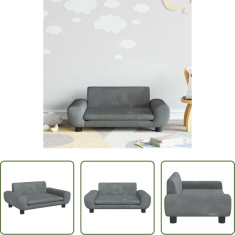 vidaXL Sofa für Kinder -  Kindersofa Dunkelgrau 70x45x33 cm Samt