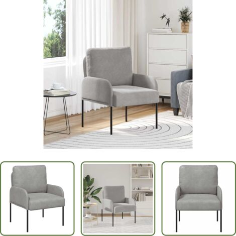 vidaXL Sofá gris claro -  Sofás con cojín 55cm Gris Claro Madera contrachapada