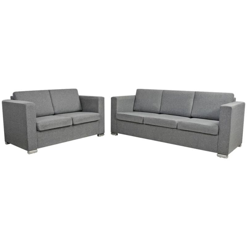 

Conjunto de sofás tela gris claro 2 unidades - Gris - Vidaxl