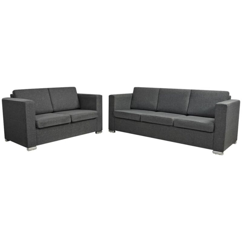 

vidaXL Conjunto de sofás tela gris oscuro 2 unidades - Gris