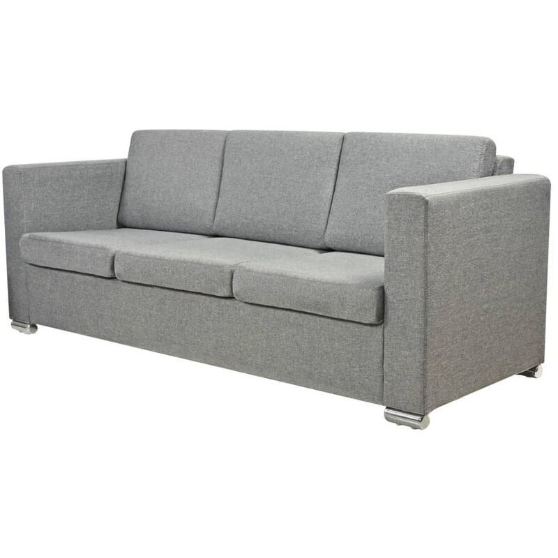

Sofá de tela gris claro 3 plazas - Gris - Vidaxl