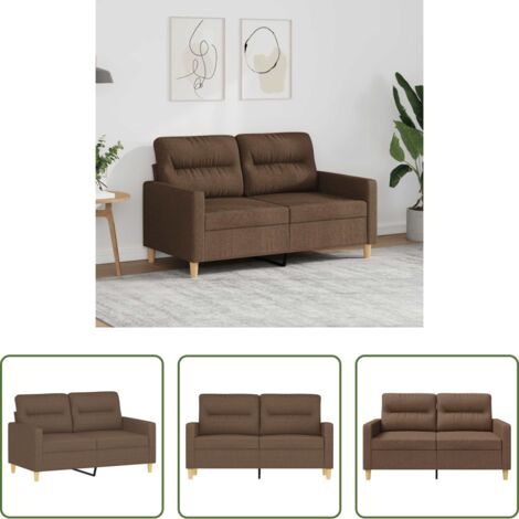 vidaXL Sofá marrón -  Sofá de 2 plazas de tela marrón 120 cm