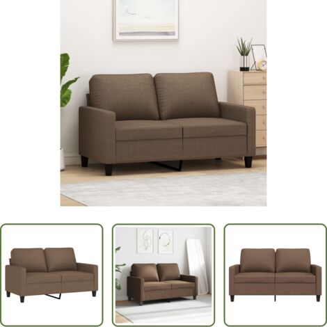 vidaXL Sofá marrón -  Sofá de 2 plazas de tela marrón 120 cm