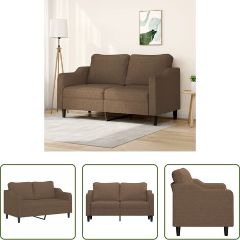 vidaXL Sofá marrón -  Sofá de 2 plazas de tela marrón 140 cm