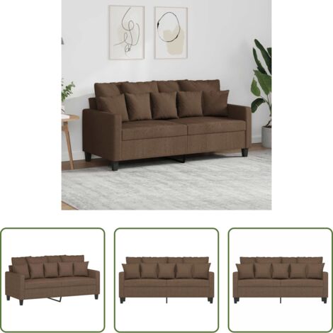vidaXL Sofá marrón -  Sofá de 2 plazas de tela marrón 140 cm