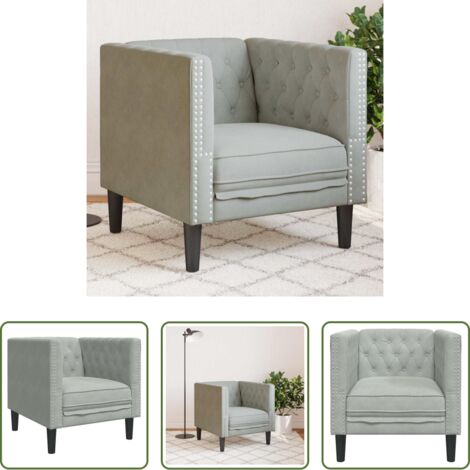 vidaXL Sofá moderno -  Sofá Gris Claro 74,5 x 71 x 70,5 cm Terciopelo