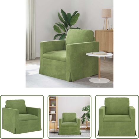 vidaXL Sofá moderno -  Sofá Verde claro 78 x 78 x 80 cm Terciopelo