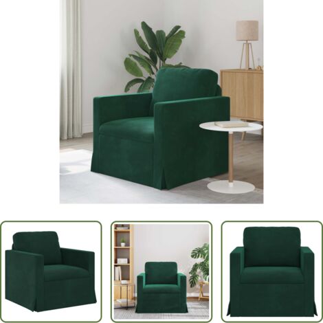 vidaXL Sofá modular -  Sofá Verde oscuro 78 x 78 x 80 cm Terciopelo