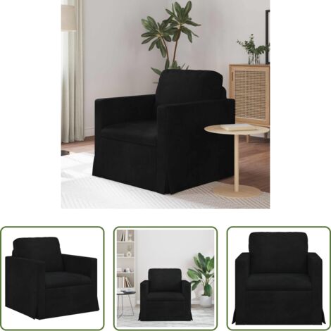 vidaXL Sofá negro -  Sofá Negro 78 x 78 x 80 cm Terciopelo