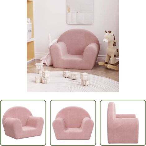 vidaXL Sofá para niños -  Sofá infantil de felpa suave rosa
