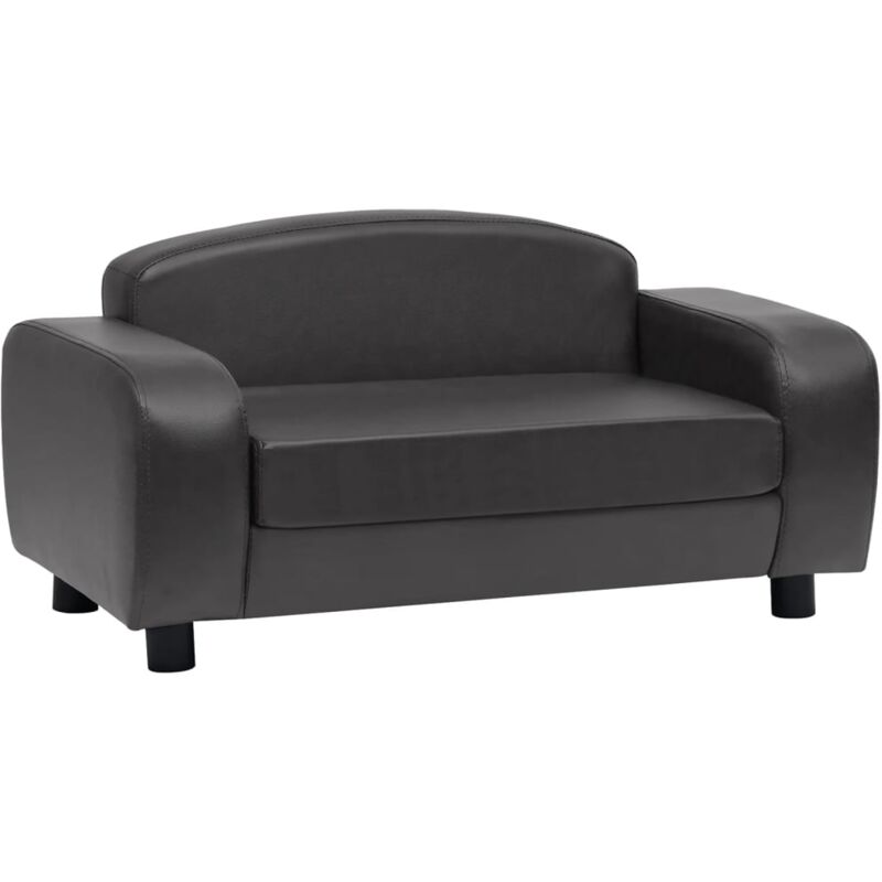 

vidaXL Sofá para perros cuero sintético gris oscuro 80x50x40 cm - Gris