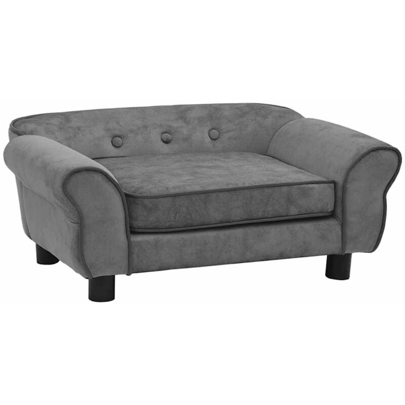 

vidaXL Sofá para perros felpa gris oscuro 72x45x30 cm - Gris