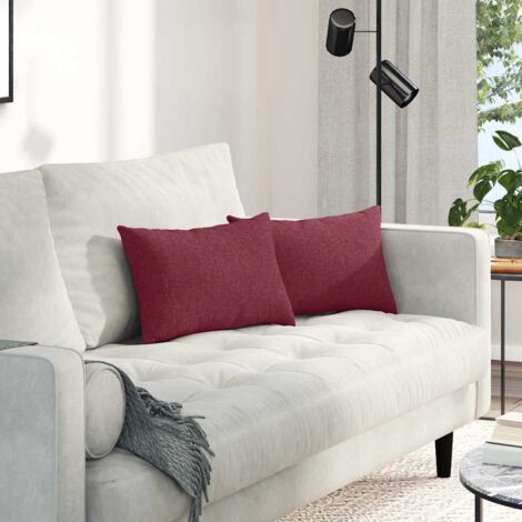 vidaXL  Sofa Pillows  2 pcs Wine Red 50 x 30 cm Fabric