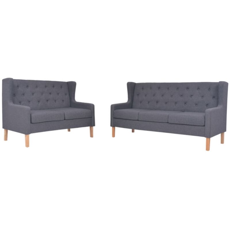 Vidaxl - Sofa-Set Stoff 2-Sitzer-Sofa 3-Sitzer-Sofa Grau 2-tlg. - Grau