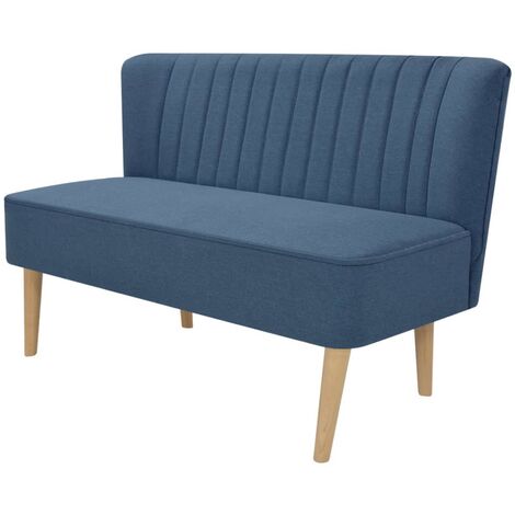 vidaXL Sofa 2-Sitzer Blau Stoff Loungesofa Stoffsofa Polstersofa Sitzmöbel 