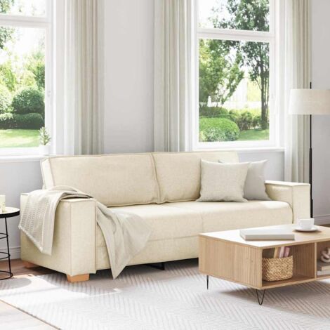 vidaXL Sofa with Pillow Beige 220 x 78 x 84 cm Linen