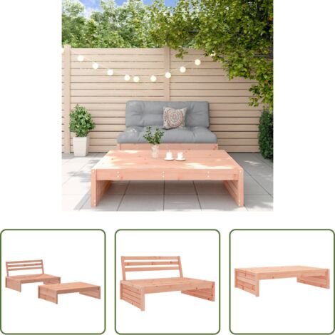 vidaXL Sofás de exterior -  Juego de muebles de jardín 2 pzas madera maciza abeto Douglas