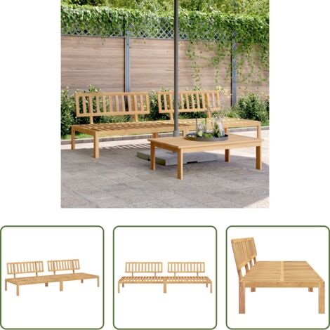 vidaXL Sofás de exterior -  Sofás centrales palets de jardín 2 uds madera maciza de acacia