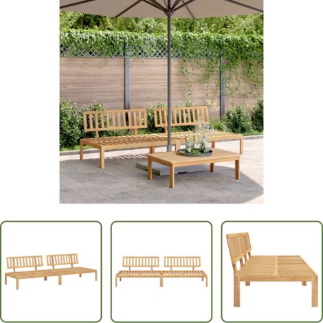 vidaXL Sofás de madera -  Sofás centrales palets de jardín 2 uds madera maciza de acacia