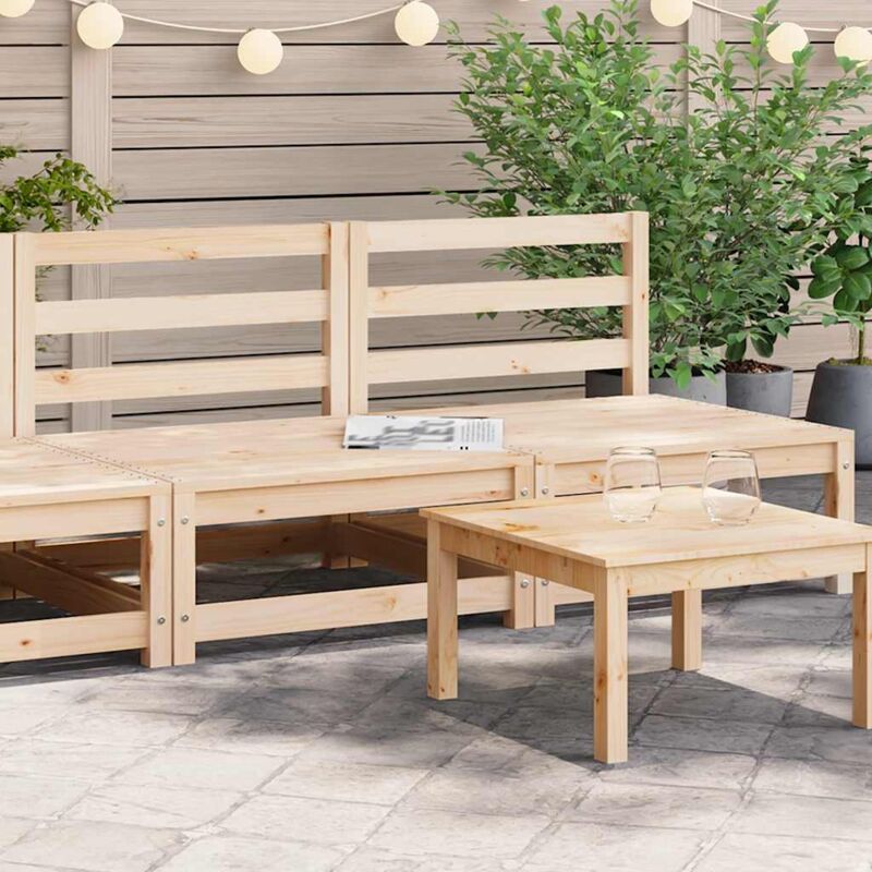 

vidaXL Sofás central de jardín 2 unidades madera maciza de pino - Marrón