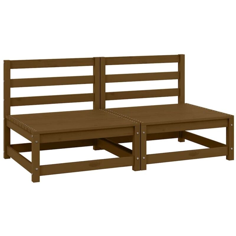 

Sofás centrales de jardín 2 uds madera maciza pino marrón miel - Marrón - Vidaxl