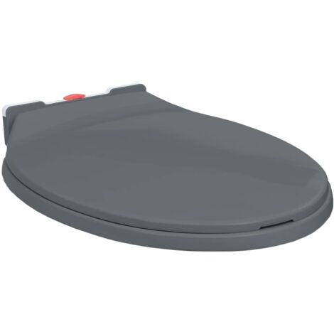 main image of "vidaXL Soft-Close Toilet Seat Quick Release Grey Oval - Grey"