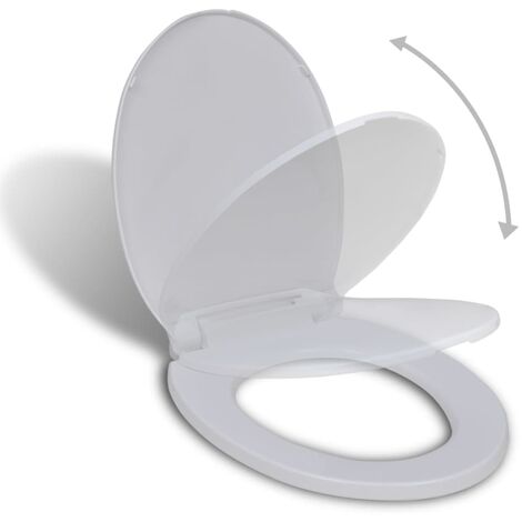 main image of "vidaXL Soft-close Toilet Seat White Oval - White"