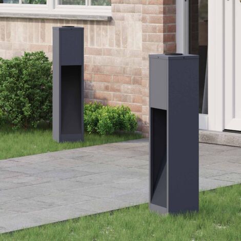 vidaXL  Solar Led Pathway Light  2 pcs Anthracite Cold Rolled Steel