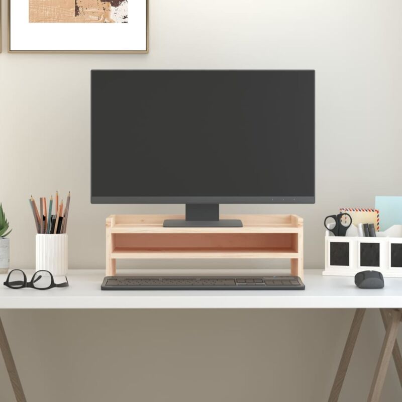 Monitor Stand 50x24x16 Cm Solid Wood Pine Vidaxl