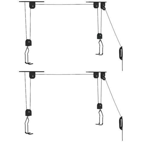 vidaXL Sollevatori per Bici con Supporto a Soffitto 2 pz 20 kg