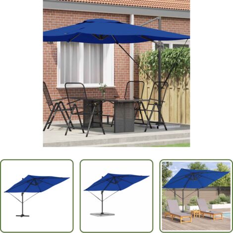 vidaXL Sombra azul -  Parasol Roma Azul 286 x 284 x 265 cm Aluminio y poliéster