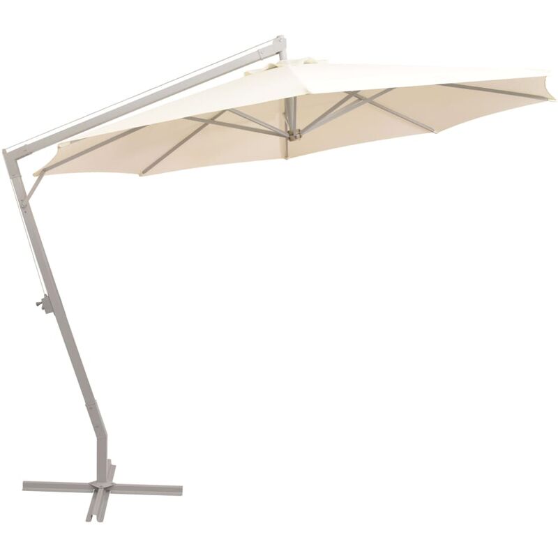 

vidaXL Sombrilla colgante con palo de aluminio 350 cm arena - Beige