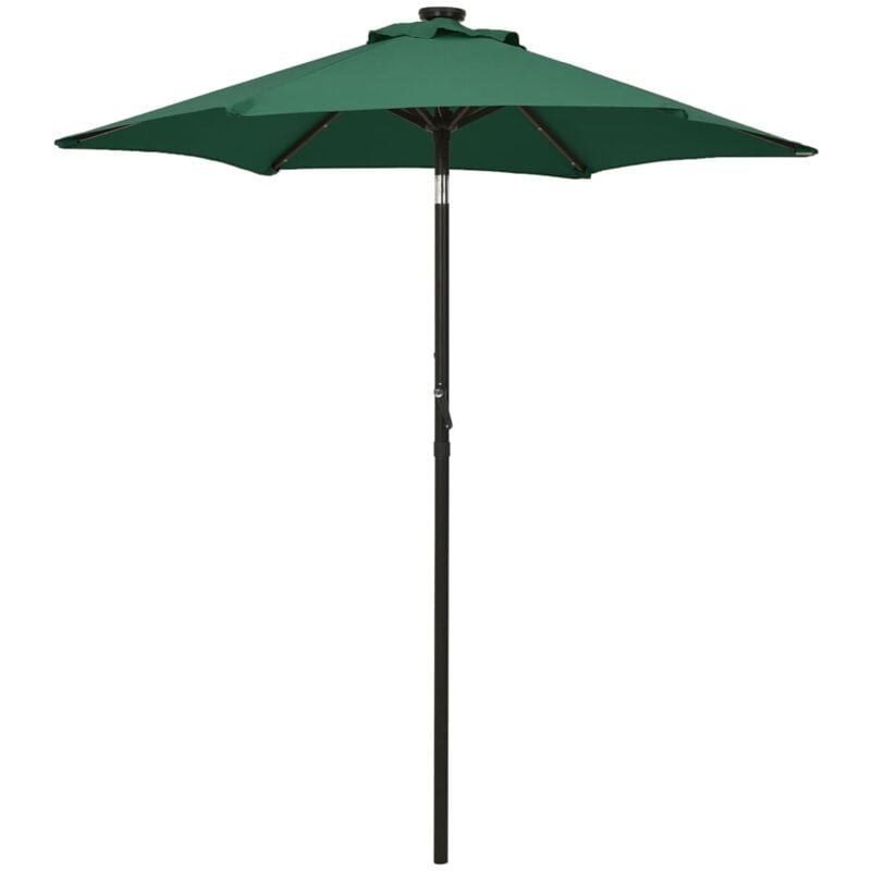 

vidaXL Sombrilla con luces LED aluminio verde 200x211 cm - Verde