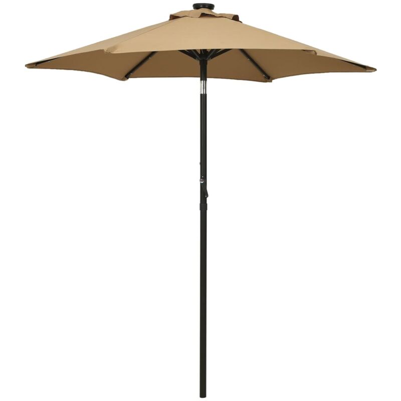 

vidaXL Sombrilla con luces LED aluminio gris taupe 200x211 cm - Gris Topo