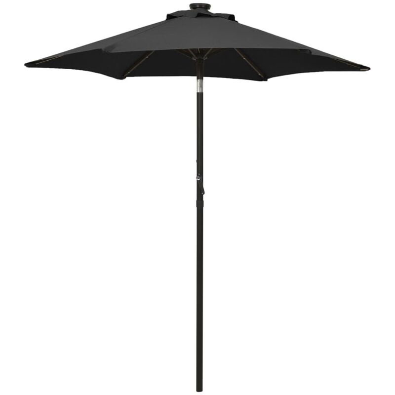 

vidaXL Sombrilla con luces LED aluminio negra 200x211 cm - Negro