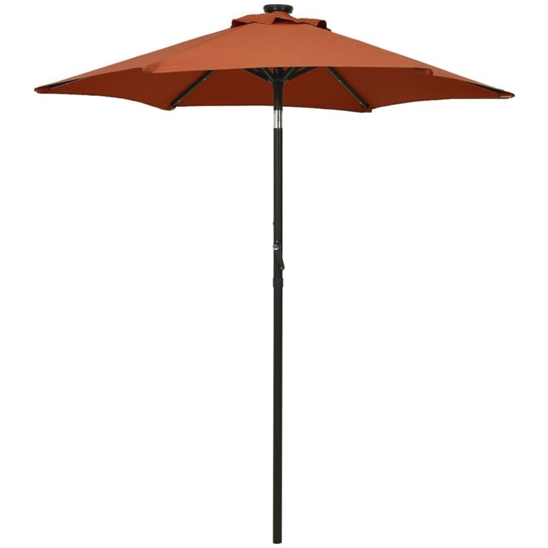 

vidaXL Sombrilla con luces LED aluminio terracota 200x211 cm - Gris