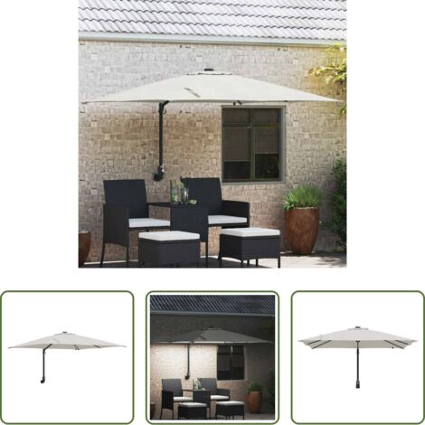 vidaXL Sombrilla con luz LED -  Sombrilla de jardín Arena 248,5 x 247,5 x 160 cm